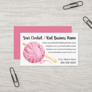 Carte De Visite Crochet rose de fil