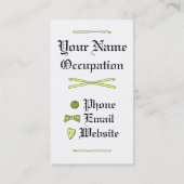 Carte De Visite Crochets de crâne et de crochet (jaune) (Dos)