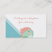 Carte De Visite Crochets de crochet faits sur commande d'aiguilles (Dos)