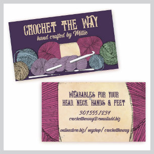 Carte De Visite Crochets de crochet tordus tirés par la main