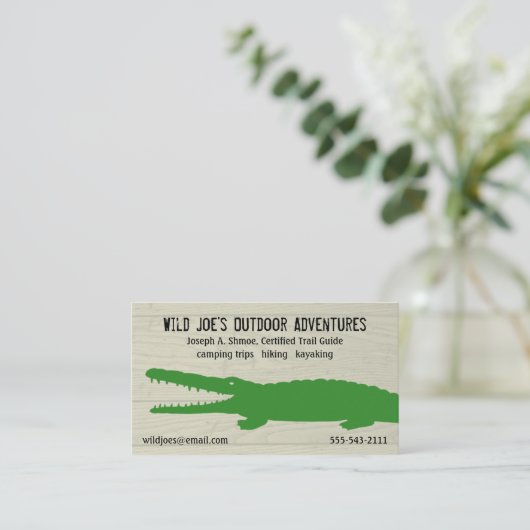 Carte De Visite Crocodile vert (Debout devant)