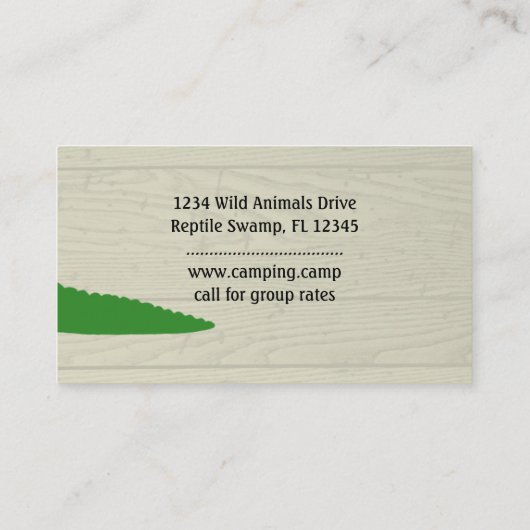 Carte De Visite Crocodile vert (Dos)