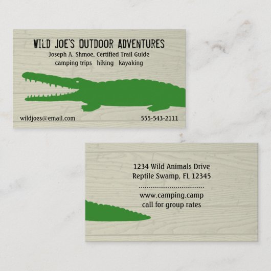Carte De Visite Crocodile vert (Devant / Derrière)