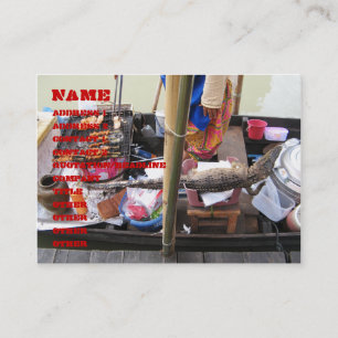 Carte De Visite Crocodile Viande barbecue ... Restauration de rue 