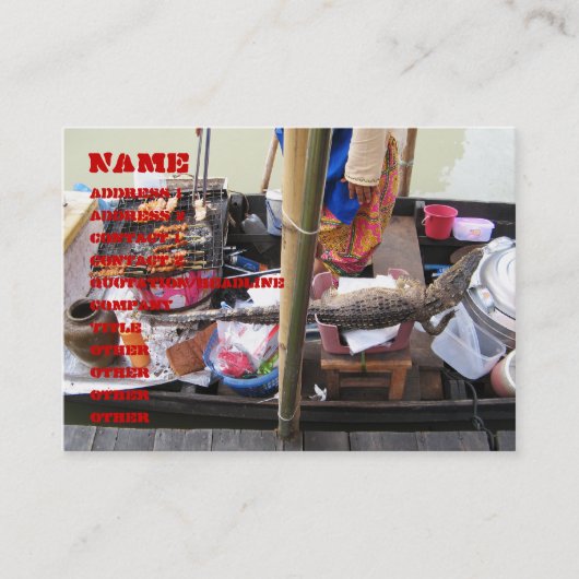 Carte De Visite Crocodile Viande barbecue ... Restauration de rue (Devant)