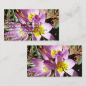 Carte De Visite Crocus roses Floral de printemps (Devant / Derrière)