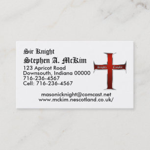 Carte de visite croisé de Templar
