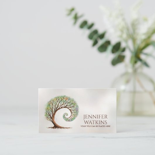 Carte De Visite Croissance éternelle - Golden Ratio Arbre Spiral (Debout devant)