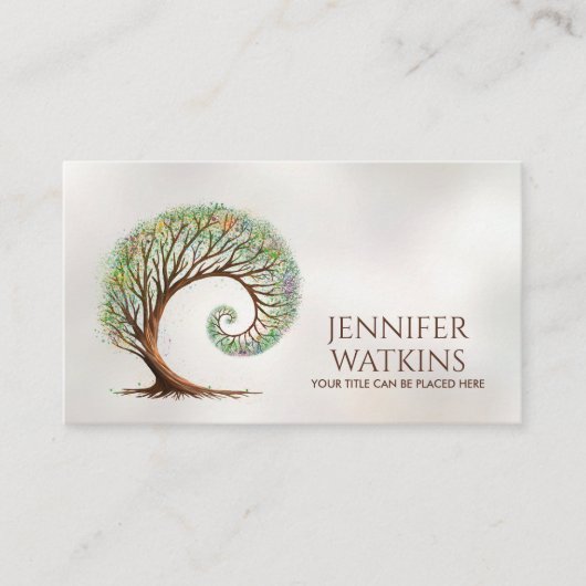 Carte De Visite Croissance éternelle - Golden Ratio Arbre Spiral (Devant)