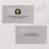 Carte De Visite Croissance financière de l'icône Arbre (Devant / Derrière)