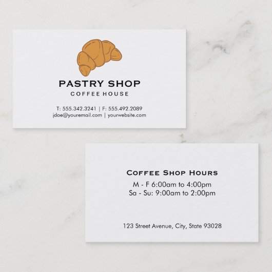 Carte De Visite Croissant (Devant / Derrière)