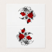 Carte De Visite Croissant mécanique avec roses rouges (Extérieur déplié)