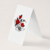 Carte De Visite Croissant mécanique avec roses rouges (Dos)