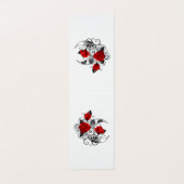 Carte De Visite Croissant mécanique avec roses rouges (Extérieur déplié)