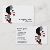 Carte De Visite Croissants Abstraits 01 - Rouge rubis (Devant / Derrière)