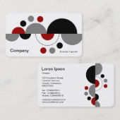 Carte De Visite Croissants Abstraits 01 - Rouge rubis (Devant / Derrière)