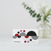 Carte De Visite Croissants Abstraits 01 - Rouge rubis (Debout devant)