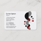 Carte De Visite Croissants Abstraits 01 - Rouge rubis (Dos)