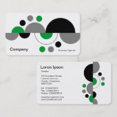 Carte De Visite Croissants Abstraits 01 - Vert herbe (Devant / Derrière)