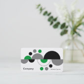 Carte De Visite Croissants Abstraits 01 - Vert herbe (Debout devant)