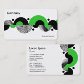 Carte De Visite Croissants Abstraits 02 - Vert printemps (Devant / Derrière)