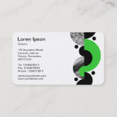 Carte De Visite Croissants Abstraits 02 - Vert printemps (Dos)