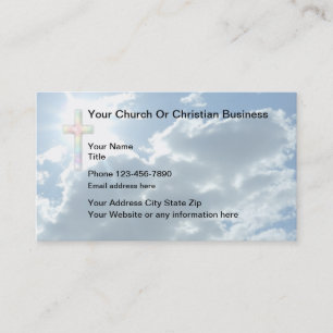 Carte De Visite Croix à thème chrétien et ciel