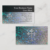 Carte De Visite Croix argentée imprimée de Bling (Devant / Derrière)