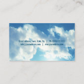 Carte De Visite Croix avec roses roses dans le ciel bleu brillant (Dos)