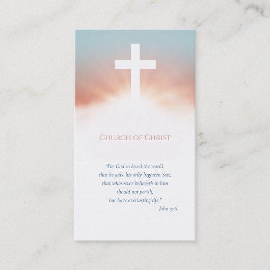 Carte De Visite Croix blanche chrétienne (Devant)