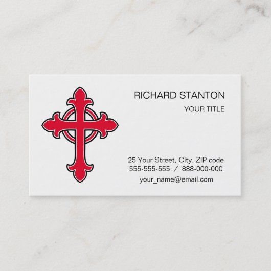 Carte De Visite croix chrétienne (Devant)