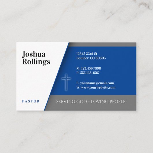 Carte De Visite Croix chrétienne (Devant)