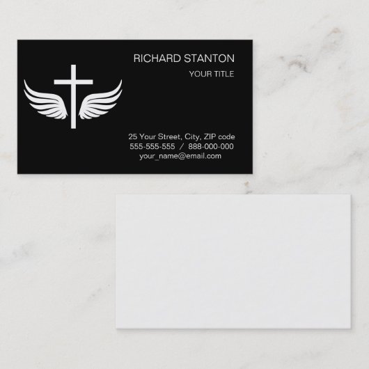 Carte De Visite Croix chrétienne (Devant / Derrière)