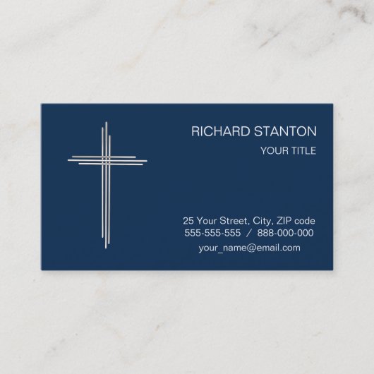 Carte De Visite Croix chrétienne (Devant)