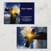 Carte De Visite Croix chrétienne au service du lever du soleil de  (Devant / Derrière)