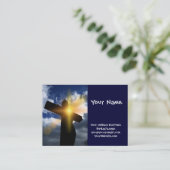 Carte De Visite Croix chrétienne au service du lever du soleil de  (Debout devant)