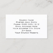 Carte De Visite Croix chrétienne moderne argent or pasteur d'églis (Dos)