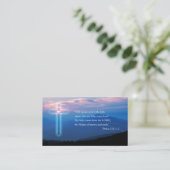 Carte De Visite Croix chrétienne | Psaume 121 ; 1-2 (Debout devant)