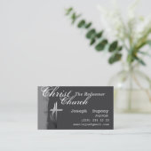 Carte De Visite Croix chrétienne religieuse de Pâques avec flamme (Debout devant)