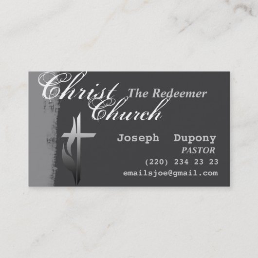 Carte De Visite Croix chrétienne religieuse de Pâques avec flamme (Devant)