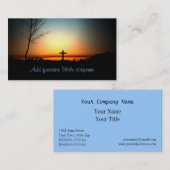 Carte De Visite Croix de chrétien de coucher du soleil (Devant / Derrière)