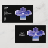 Carte De Visite Croix de cristal bleu (Devant / Derrière)