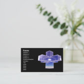 Carte De Visite Croix de cristal bleu (Debout devant)