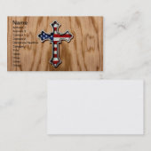 Carte De Visite Croix de drapeau des Etats-Unis (Devant / Derrière)