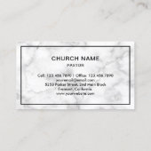 Carte De Visite Croix de Jésus-Christ en marbre blanc Pasteur (Dos)