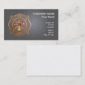 Carte De Visite Croix de lutte contre l'incendie maltaise en cuir (Devant / Derrière)