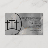 Carte De Visite Croix de marbre gris Pasteur ou diacre (Devant)