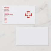 Carte De Visite Croix des Templiers rouges (Devant / Derrière)