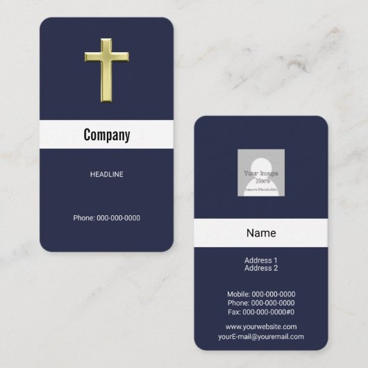 Carte De Visite Croix d'or (Devant / Derrière)