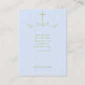 Carte De Visite Croix d'or et lauriers en bleu clair (Dos)